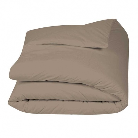 Linge de Lit LENA en Percale Unie Taupe