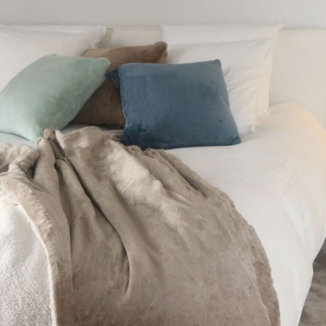 Plaid Microfibre Grand Luxe Sable
