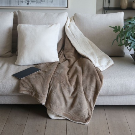 Plaid Microfibre Grand Luxe Taupe 