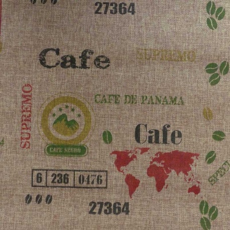 Tissu Aspect Jute Cafe Panama