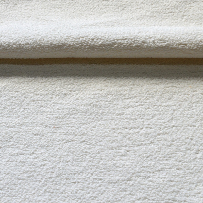 Tissu BoucletteToison Uni Blanc