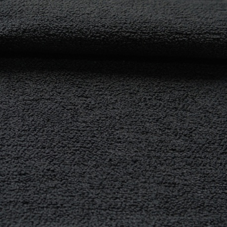 Tissu  Bouclette Toison Uni Noir 