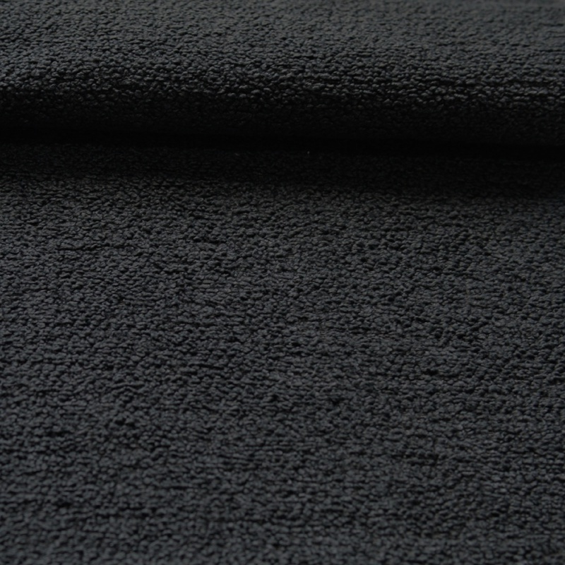 Tissu  Bouclette Toison Uni Noir 