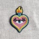 Ecusson coeur mystique- Rose