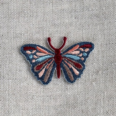 Ecusson papillon coloré - Bleu