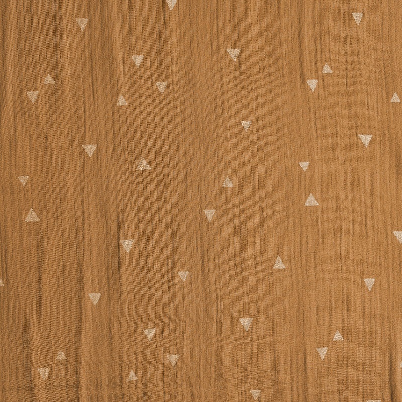 Tissu Double Gaze Foil Triangle Brique