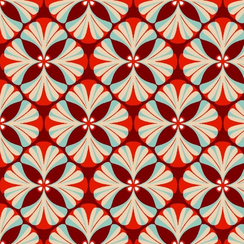 Tissu Imprimé Eugene Rouge