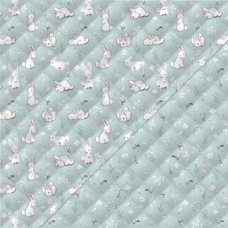 Tissu Matelassé Roger-Birdy Bleu