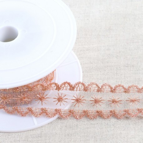 Broderie métallique sur tulle