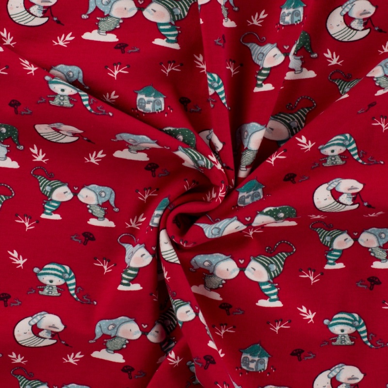 Soimoi Luxueux Tissu Jersey De Coton Imprimé Floral Violet De 147