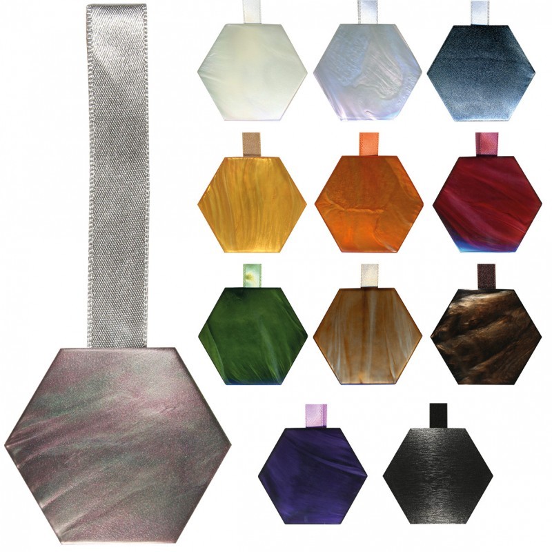 Magnet en résine hexagone nacré