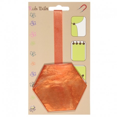 Magnet en résine hexagone nacré