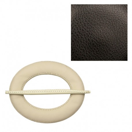 Broche pour rideaux ovale en cuir véritable