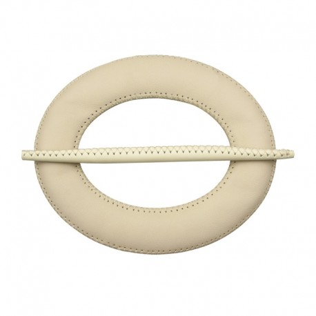 Broche pour rideaux ovale en cuir véritable