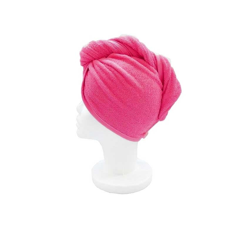 Serviette Seche Cheveux Laura Fuchsia