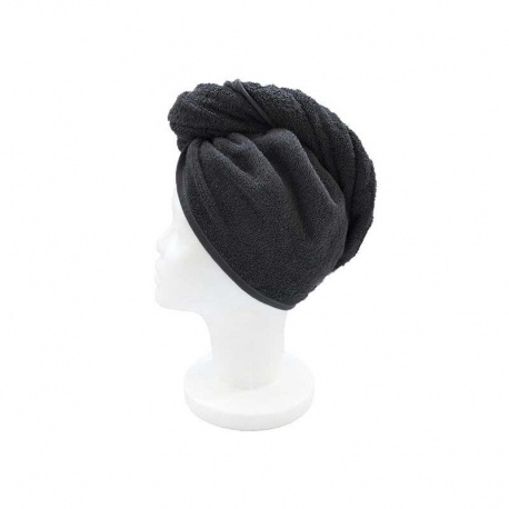 Serviette Seche Cheveux Laura Noir 