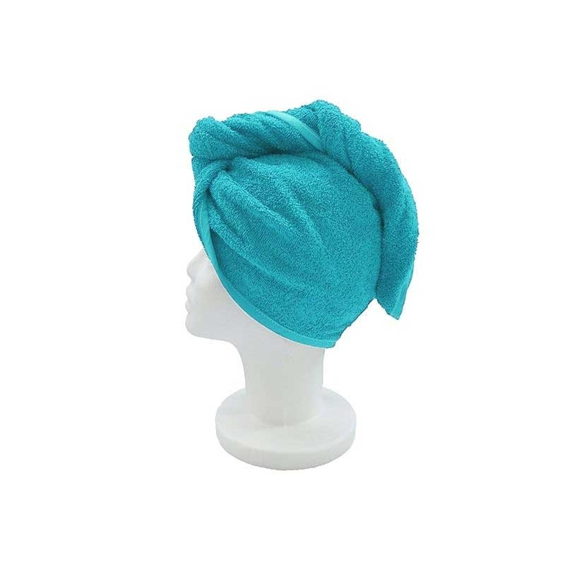 Serviette Seche Cheveux Laura Turquoise 