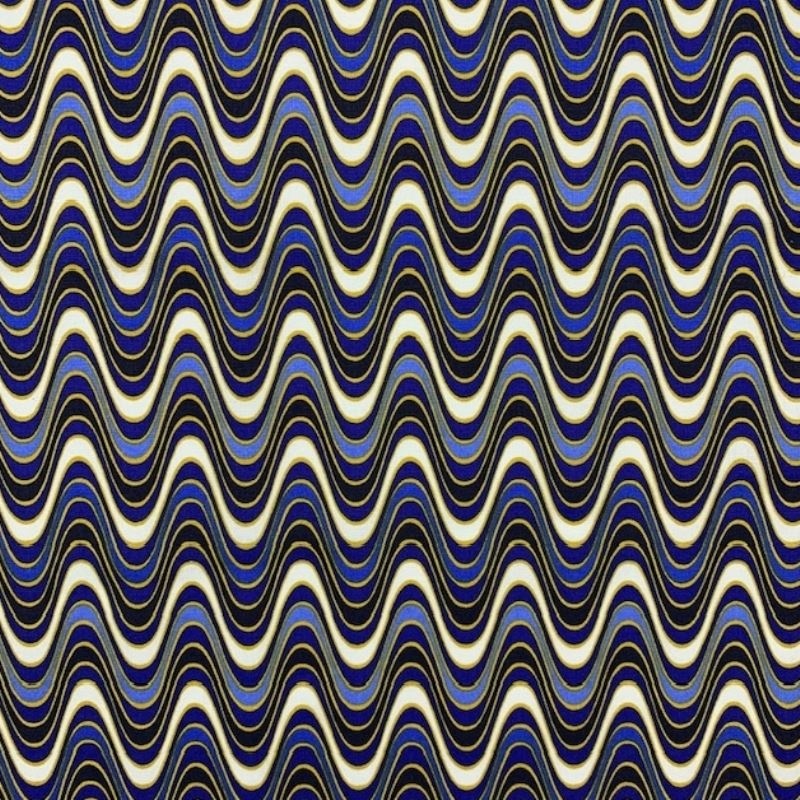Tissu Cretonne Groovy Indigo