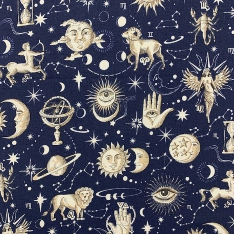 Tissu Cretonne Cosmic Navy