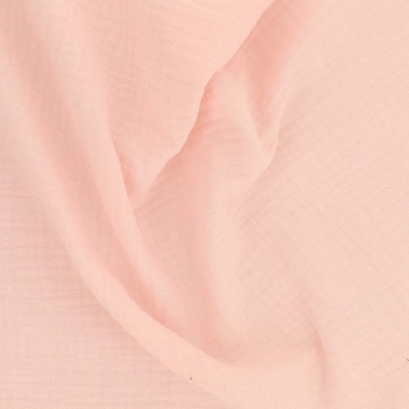 Tissu Francine Double Gaze Unie Rose Layette 