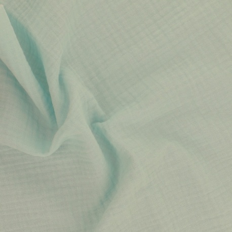 Tissu Francine Double Gaze Unie Vert D'eau 