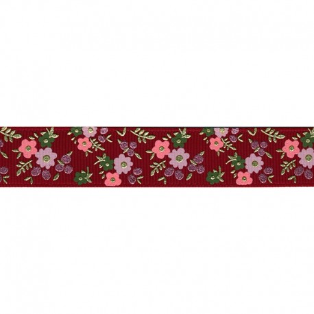 Ruban deco fleurs 20mm