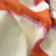 Tissu Rayonne Imprimée Orange et ivoire
