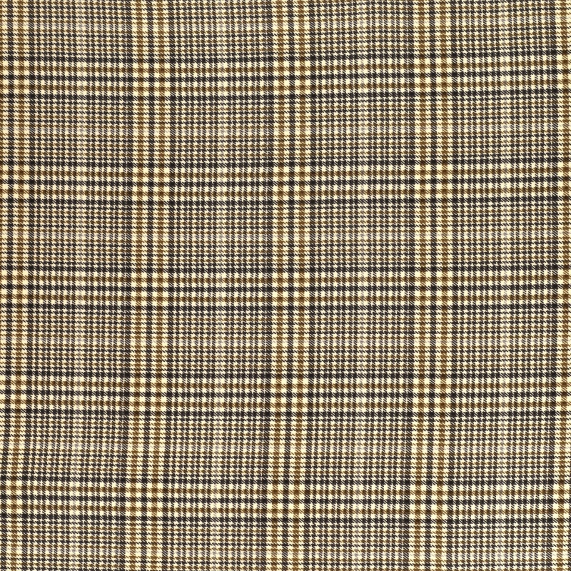 Tissu Twill Stretch Lourd Carreaux Beige et marron 