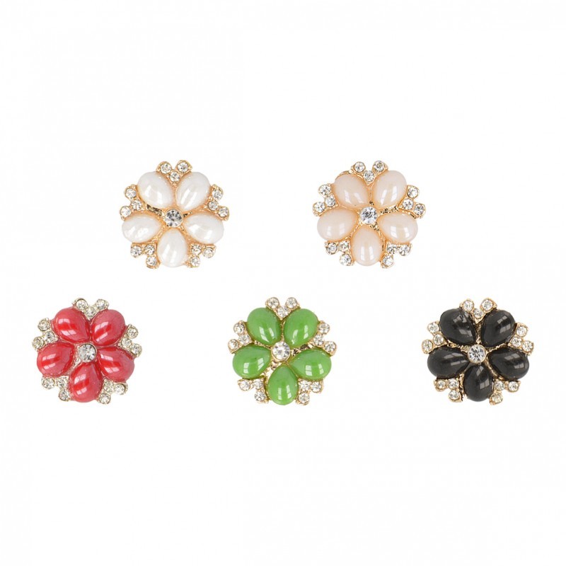 Bouton fleur perle