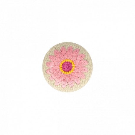 Bouton tissu fleur