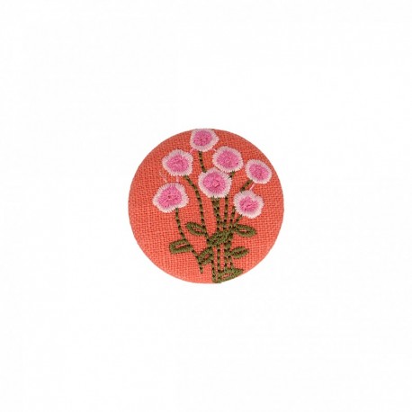 Bouton tissu fleur