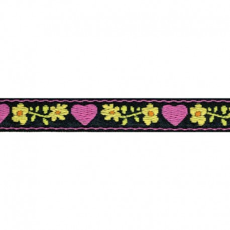 Jacquard coeurs 15mm