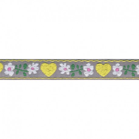 Jacquard coeurs 15mm