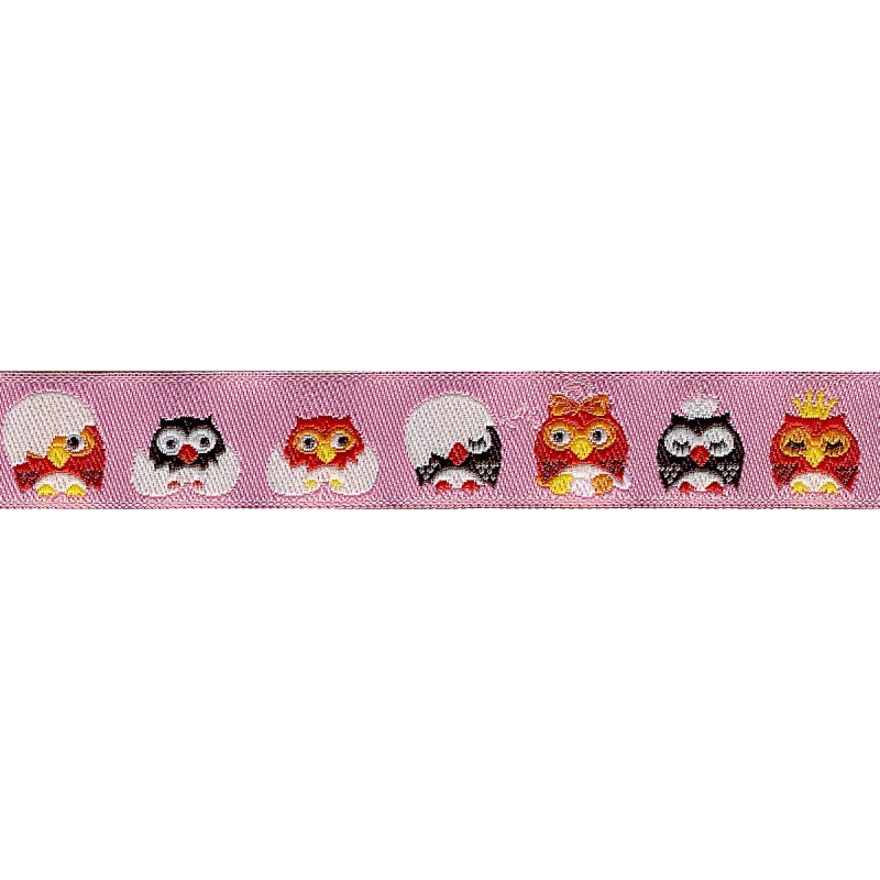 Galon jacquard chouettes