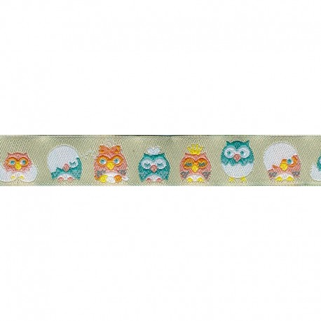 Galon jacquard chouettes
