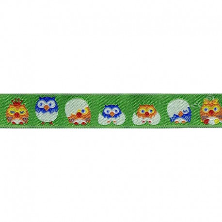 Galon jacquard chouettes