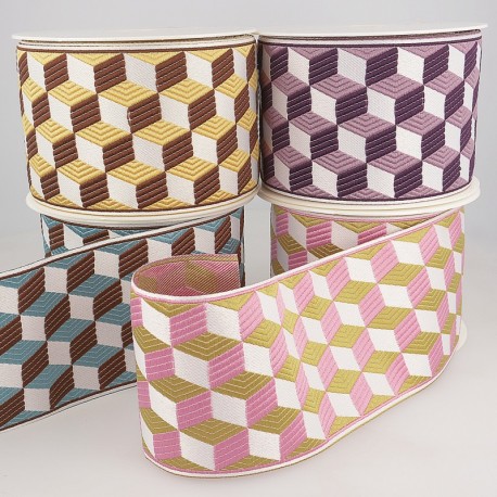 Galon jacquard cube