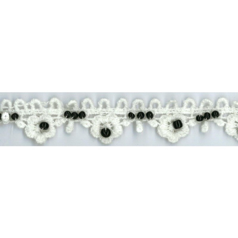 Galon perles 2cm  Blanc - 