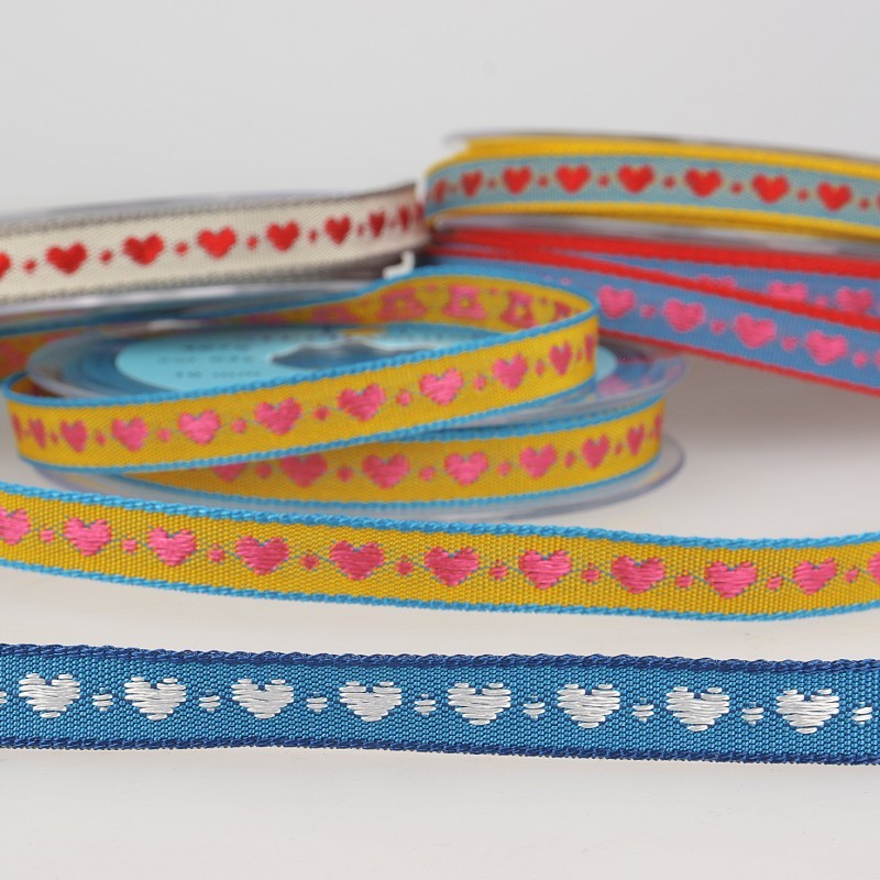 Galon jacquard coeurs