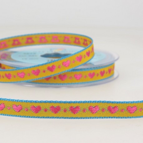 Galon jacquard coeurs