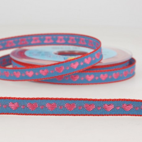 Galon jacquard coeurs