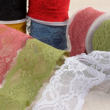 Dentelle élastique fleurs