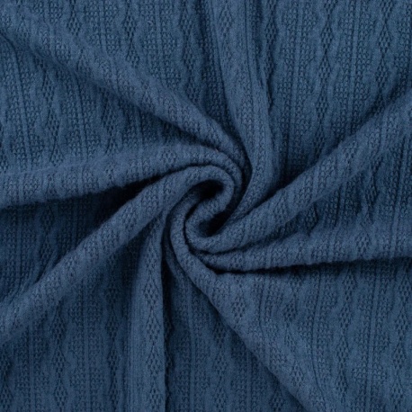 Tissu Maille Torsadée Florence Petrole 
