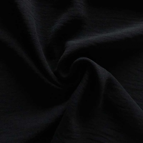 Tissu Polyester stretch Gaufré Soft Noir 