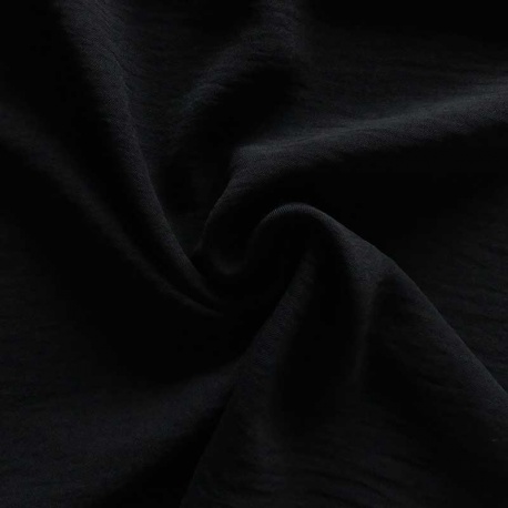 Tissu Polyester stretch Gaufré Soft Noir 