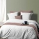 Parure Housse de Couette Double Gaze Romane Blanc