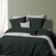 Parure Housse de Couette Double Gaze Romane Kaki 