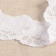 Broderie fleurs feuilles blanc