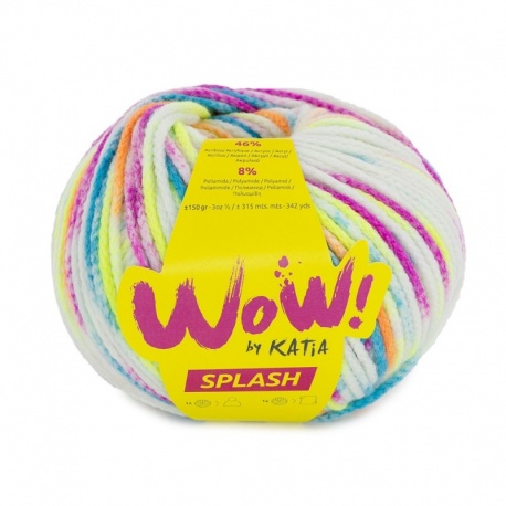 Pelote de Laine Katia Wow Splash Multicolore 150gr