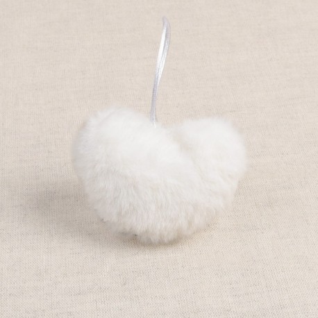 Pompon coeur fourrure artificielle
